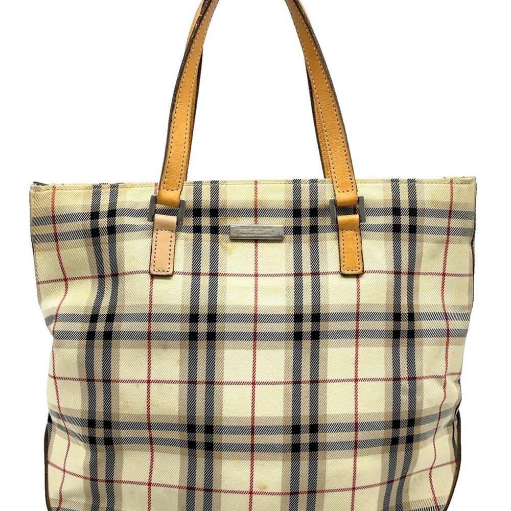 Authentic BURBERRY Blue Label
Nova Check Nylon Leather Beige
Tote